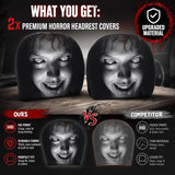 2 Pack Scary Headrest Covers for Cars